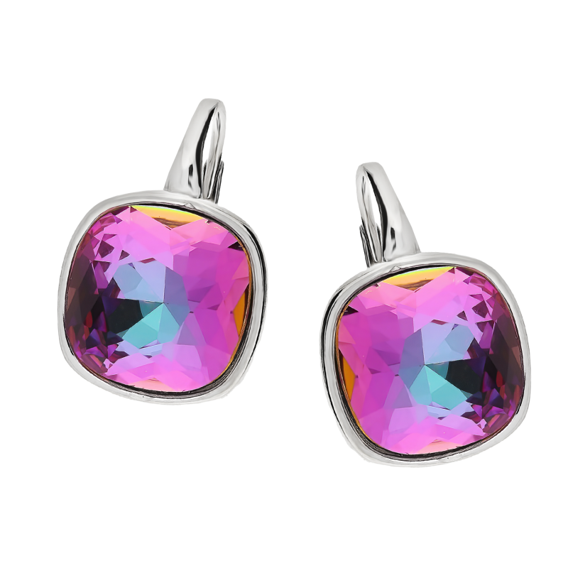 Stříbrné náušnice Swarovski Barete Heliotrop | iSezam.cz