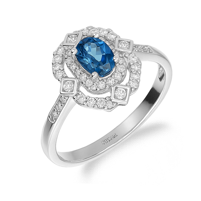 Stříbrný prsten s topazem Blue London | iSezam.cz