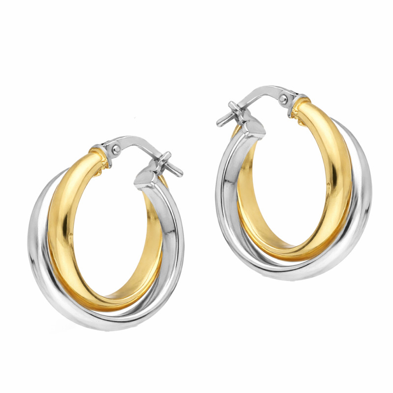 Objevte elegantní stříbrné kruhové náušnice 18 mm ve stylu dvou barev ze stříbra 925. Ideální pro každodenní nošení i zvláštní p