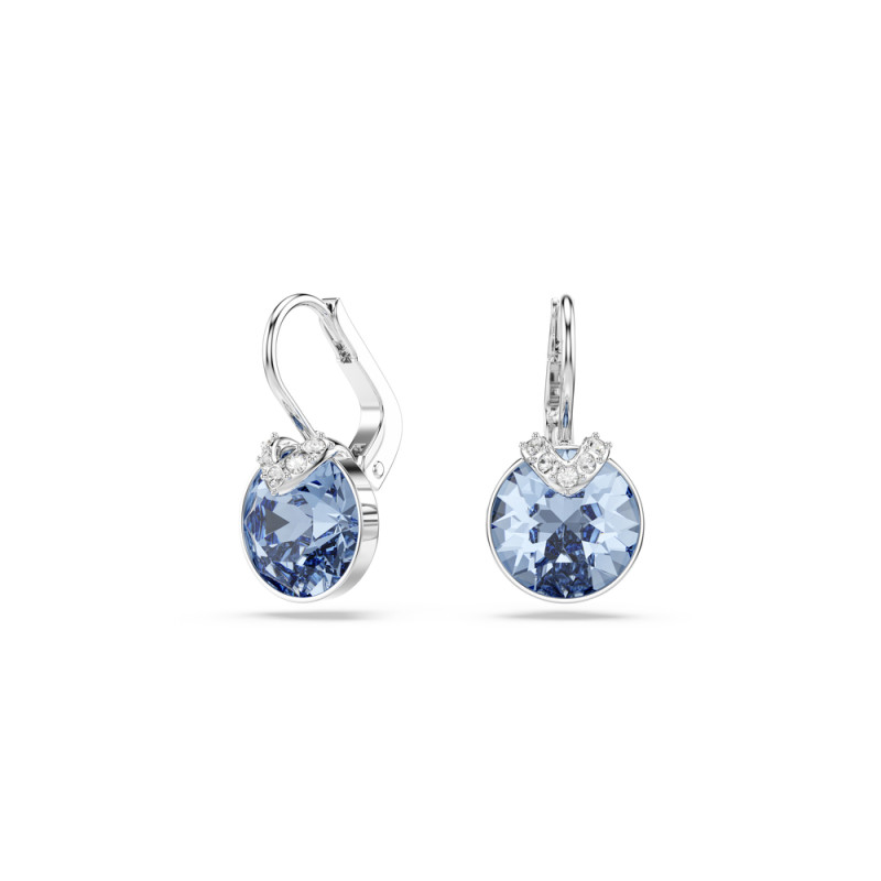 Kolczyki stalowe Swarovski Bella V z niebieskim kryształem