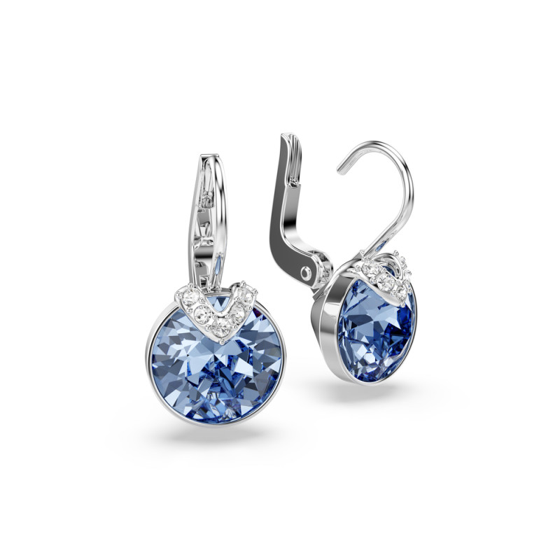 Kolczyki stalowe Swarovski Bella V z niebieskim kryształem