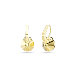 Kolczyki stalowe Swarovski Bella V z zielonym kryształkiem