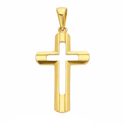 Objevte elegantní zlatý křížek ze zlata ryzosti 585 s moderní drážkou. Minimalistický design, symbolická hodnota. Ideální dárek.