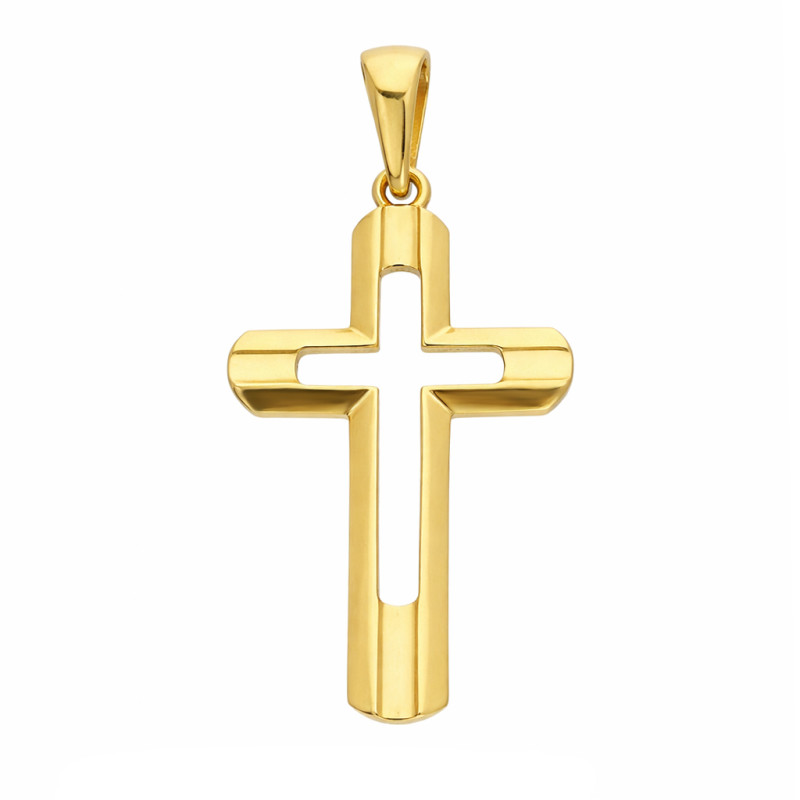 Objevte elegantní zlatý křížek ze zlata ryzosti 585 s moderní drážkou. Minimalistický design, symbolická hodnota. Ideální dárek.