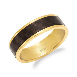 Objevte moderní snubní prsten ze zlata 333 s karbonem (6mm). Elegantní, minimalistický design pro váš jedinečný den. Nakupujte v