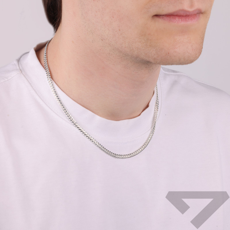 Řetízek vzor panceř zaoblený 4 mm, stříbro ryzosti 925