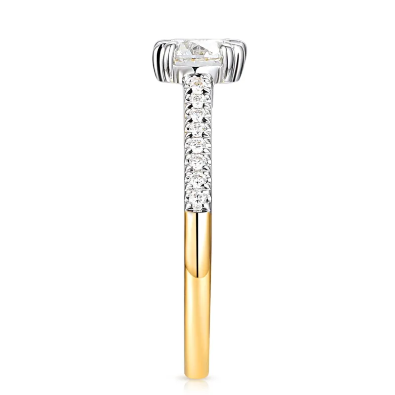 Prsten s laboratorními diamanty 0,38 ct, zlato 585