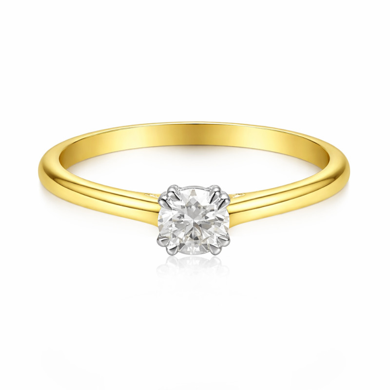 Prsten Solitaire s laboratorním diamantem 0,52 ct, zlato 585