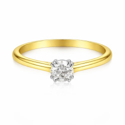 Objevte jedinečný zásnubní prsten ze zlata 585 s laboratorním diamantem 0,53 ct (E-F, VS). Klasická elegance a moderní design. P