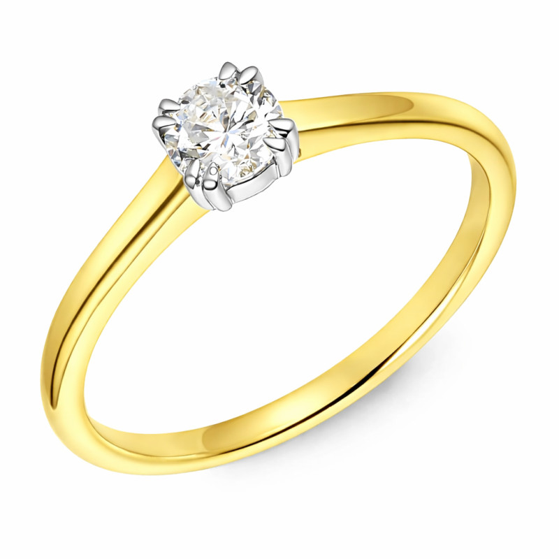 Objevte jedinečný zásnubní prsten ze zlata 585 s laboratorním diamantem 0,53 ct (E-F, VS). Klasická elegance a moderní design. P