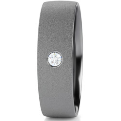 Tantalový snubní prsten 6mm s diamantem 0,03ct | iSezam.cz
