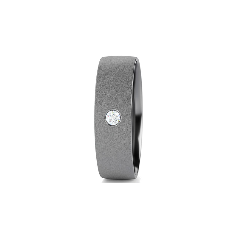 Tantalový snubní prsten 6mm s diamantem 0,03ct | iSezam.cz
