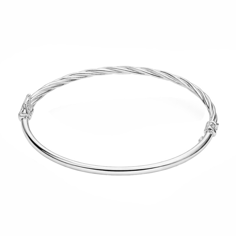 Náramek bangle hladký a kroucený ze stříbra 925