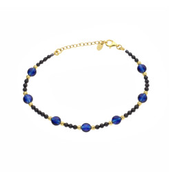 Náramek safíry a krystaly Swarovski | Stříbro 925 | iSezam.cz