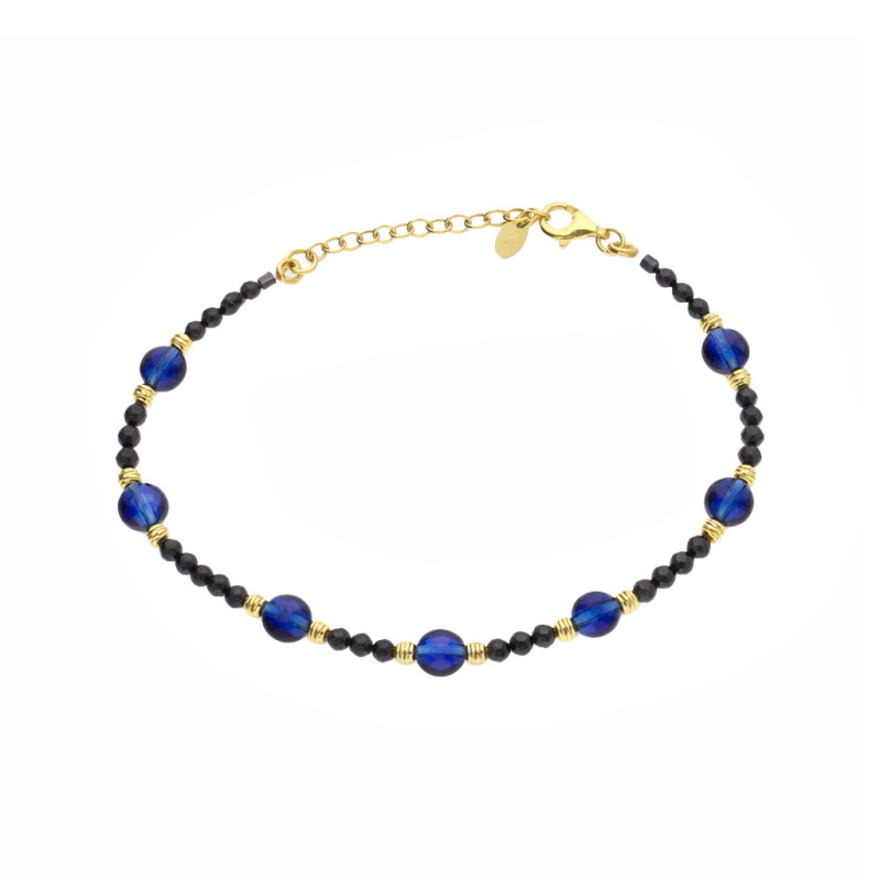 Náramek safíry a krystaly Swarovski | Stříbro 925 | iSezam.cz