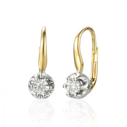 Náušnice FLOWER s diamanty 0,10 ct, zlato 585