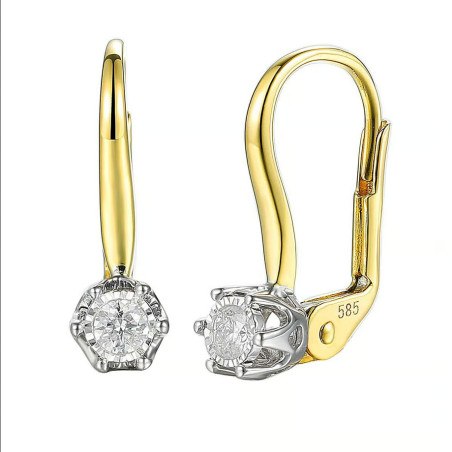 Kolczyki ROYAL z diamentami 0,28 ct, złoto 585