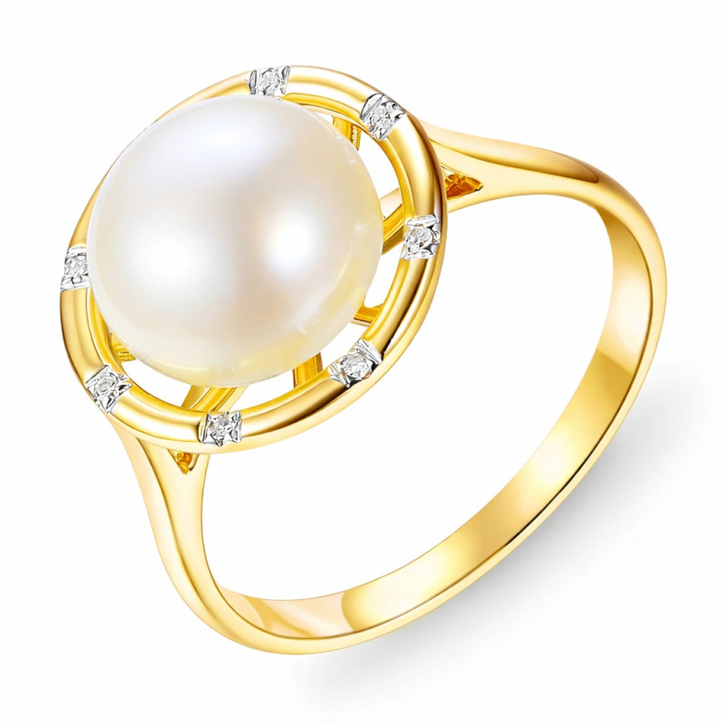 Objevte elegantní zlatý prsten s přírodní perlou a diamanty 0,03 ct v obchodě Jubiler Sezam. Dokonalý dárek pro každou ženu. Nak