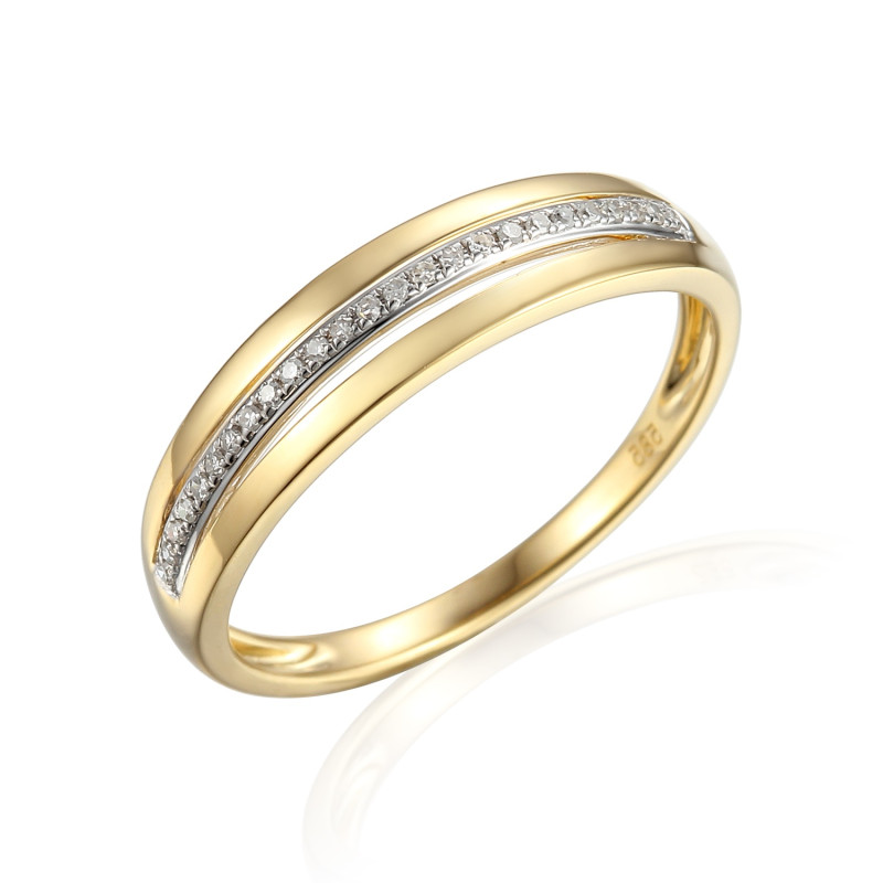 Zlatý prsten s diamanty 0,08 ct | iSezam.cz