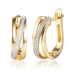 Zlaté náušnice s diamanty 0,09 ct | iSezam.cz