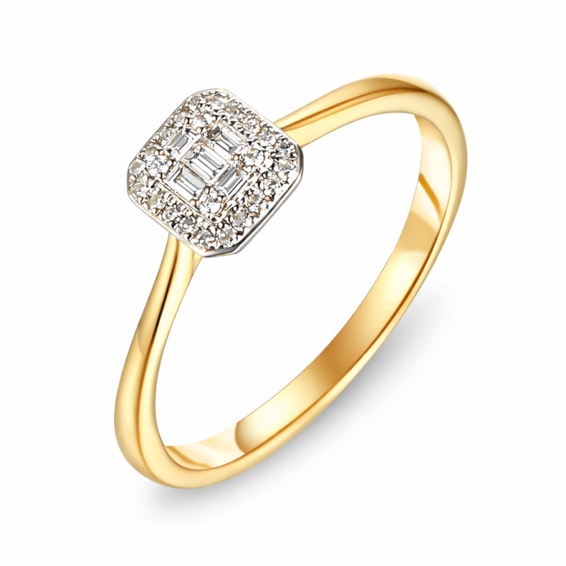Zlatý zásnubní prsten s diamanty | iSezam.cz