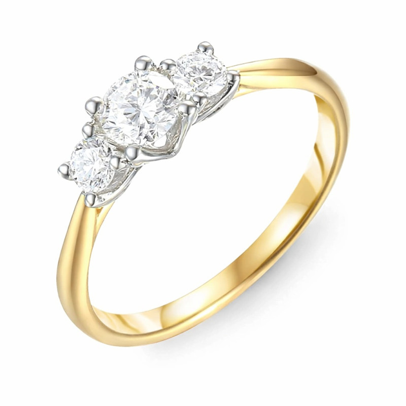 Objevte elegantní zlatý prsten Noble s laboratorními diamanty 0,56 ct ze zlata ryzosti 585. Nadčasový design, symbolika tří kame