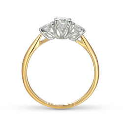 Objevte elegantní zlatý prsten Noble s laboratorními diamanty 0,56 ct ze zlata ryzosti 585. Nadčasový design, symbolika tří kame