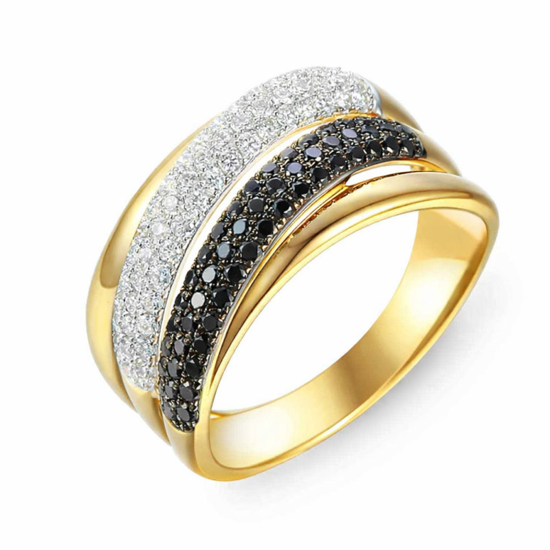 Objevte elegantní zlatý prsten Line s černými a bílými diamanty v obchodě Jubiler Sezam. Luxusní šperk pro výjimečné okamžiky. C