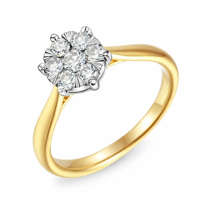 Objevte elegantní zlatý prsten LUNA s 0,28 ct diamantů v kombinaci žlutého a bílého zlata. Ideální pro výjimečné příležitosti. K
