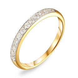 Zlatý prsten Line s laboratorními diamanty | iSezam.cz