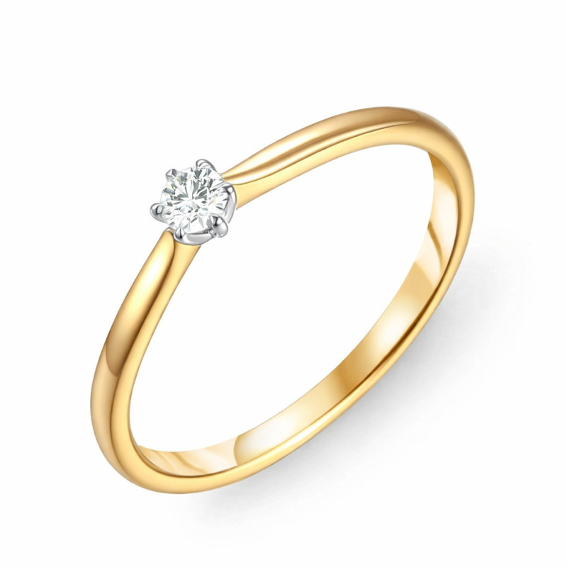 Zásnubní prsten s diamantem 0,10 ct | Zlato 585 | iSezam.cz