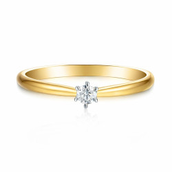 Zásnubní prsten s diamantem 0,10 ct | Zlato 585 | iSezam.cz