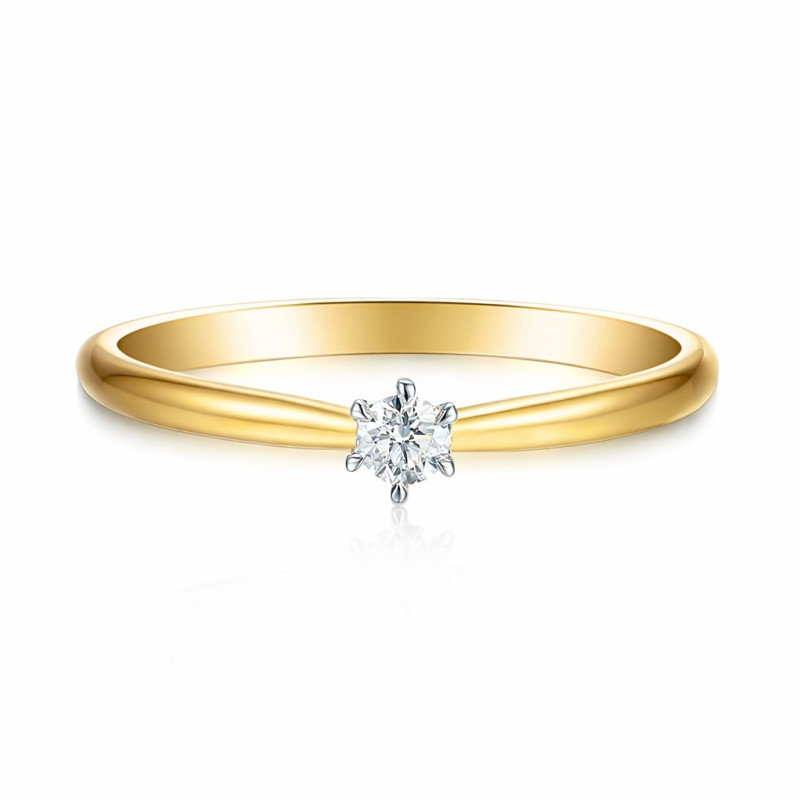 Prsten SOLITER s diamantem 0,10 ct, zlato 585