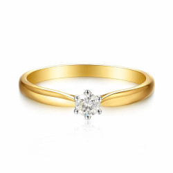 Objevte elegantní prsten Solitére z 14k zlata s laboratorním diamantem 0,55 ct (G/VS). Ideální zásnubní prsten pro výjimečné chv