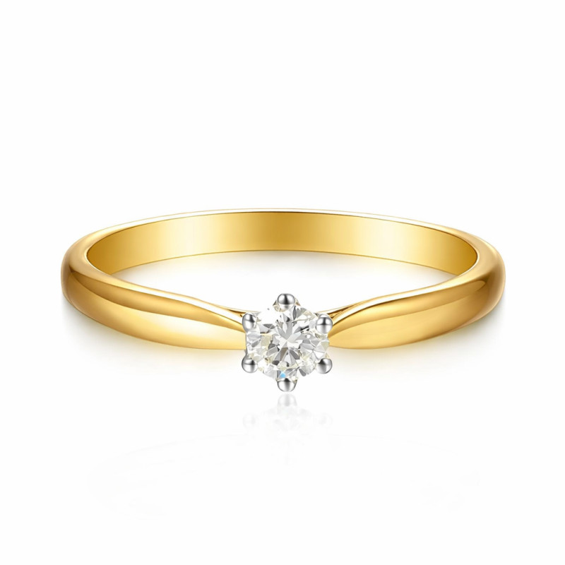 Prsten Solitére s laboratorním diamantem 0,55 ct, zlato 585