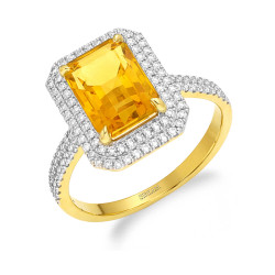 Elegantní zlatý prsten s přírodní záhnědou 3,38 ct a diamanty 0,43 ct. Unikátní design z kolekce Viktorie. Objevte luxus a kvali