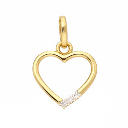 Zlatý přívěsek srdce s diamanty 0,03ct | iSezam.cz