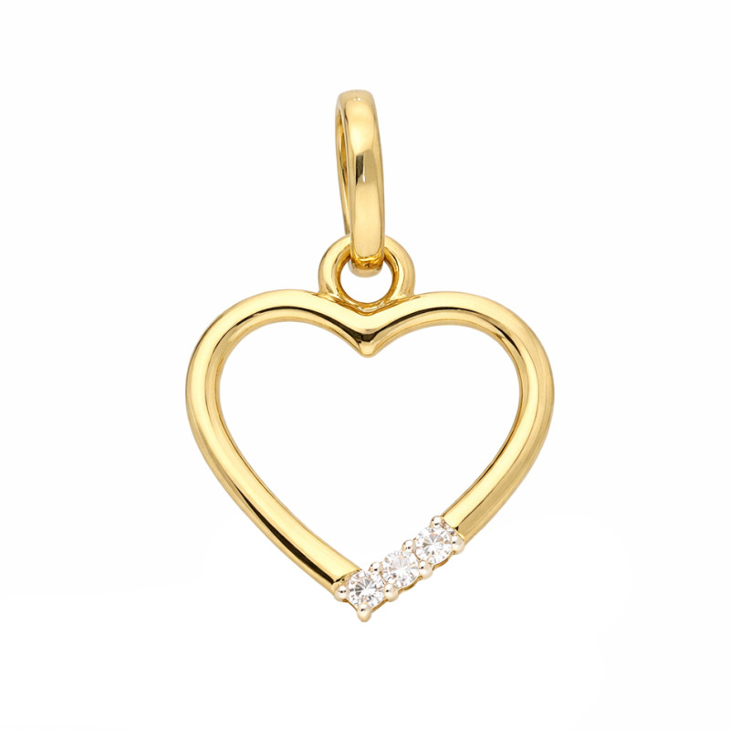 Zlatý přívěsek srdce s diamanty 0,03ct | iSezam.cz