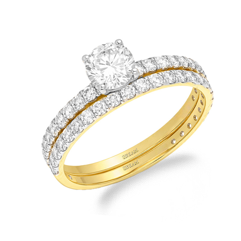 Objevte luxusní sadu dvou prstenů ze zlata 585 s laboratorními diamanty 1,09 ct. Ideální zásnubní nebo výroční komplet. Certifik