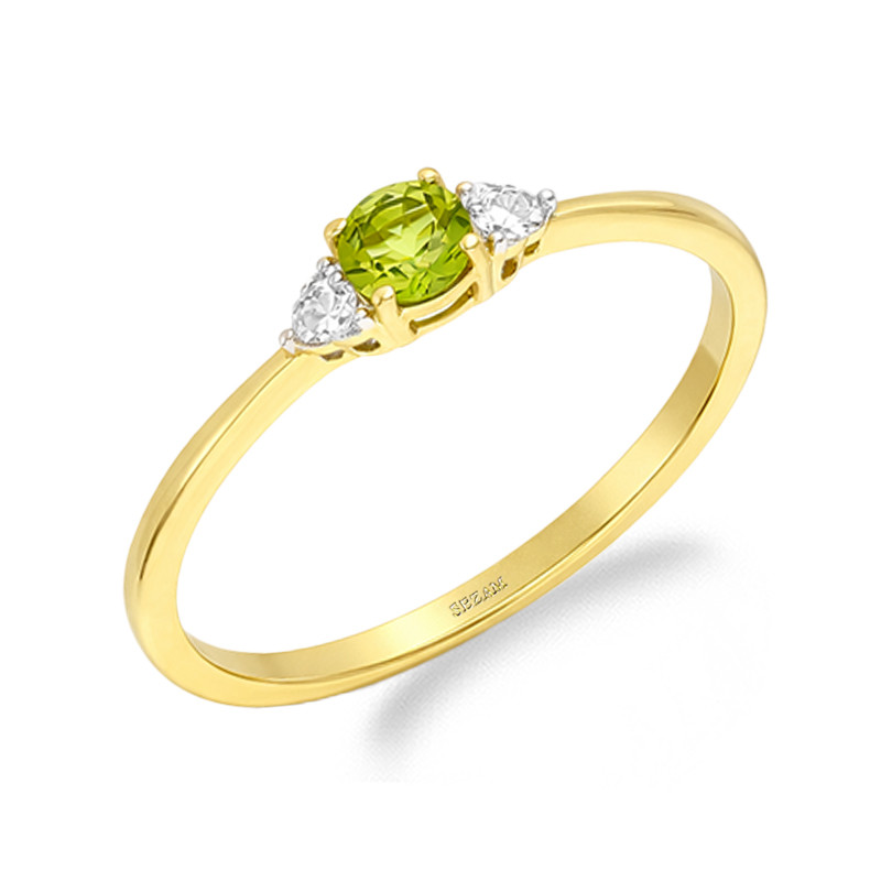 Zlatý prsten s turmalínem a diamanty 0,06ct | iSezam.cz