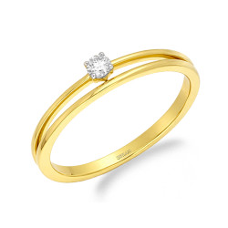 Elegantní zásnubní prsten ze zlata 585 s diamantem 0,10 ct | iSezam.cz