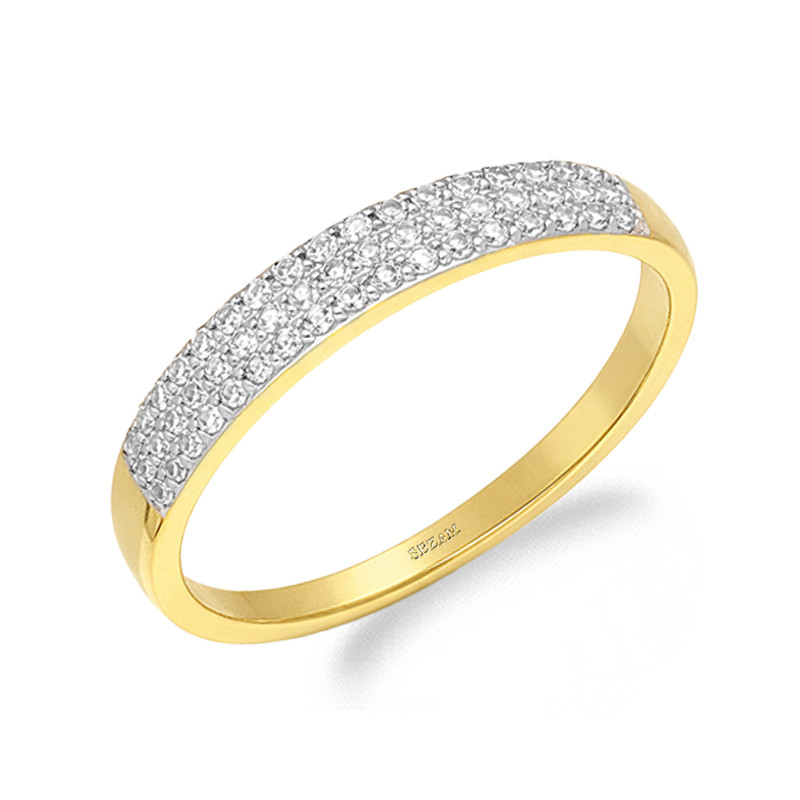 Prsten Line s diamanty 0,22 ct, zlato 585