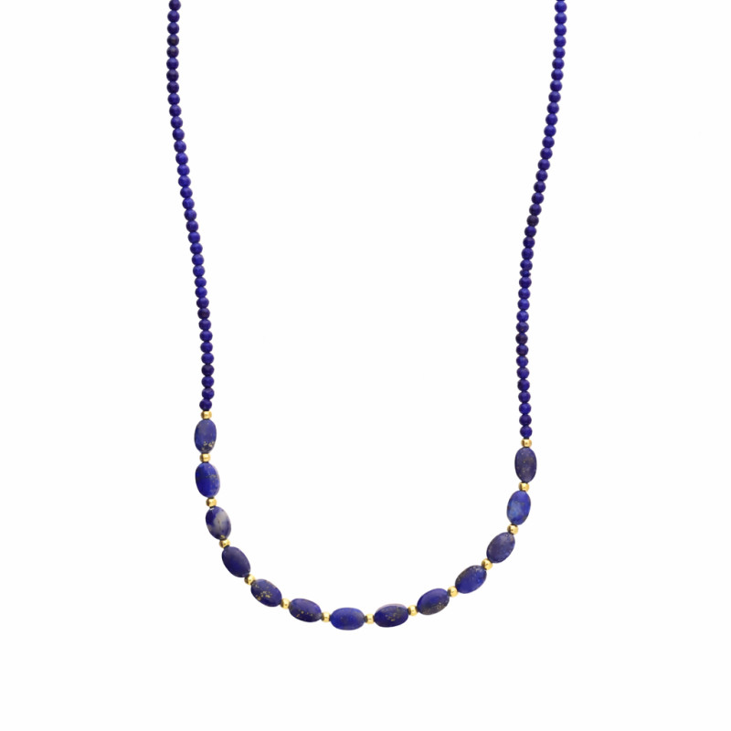 Náhrdelník z lapis lazuli | Zlacené stříbro 925 | iSezam.cz