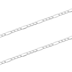 Řetízek stříbrný rodovaný figaro 2 mm, ryzost 925