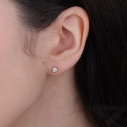 Náušnice z laboratorních diamantů 0,21 ct ze zlata 585 v hladkém zasazení