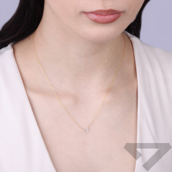 Náhrdelník se srdcem osázeným diamanty 0,06 ct, zlato 585