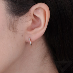 Zlaté kruhové náušnice s diamanty 0,112 ct | iSezam.cz