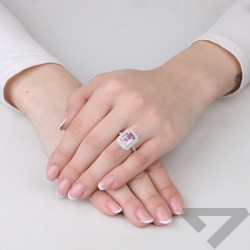 Zásnubní prsten s ametystem a diamanty 2,85 ct | iSezam.cz