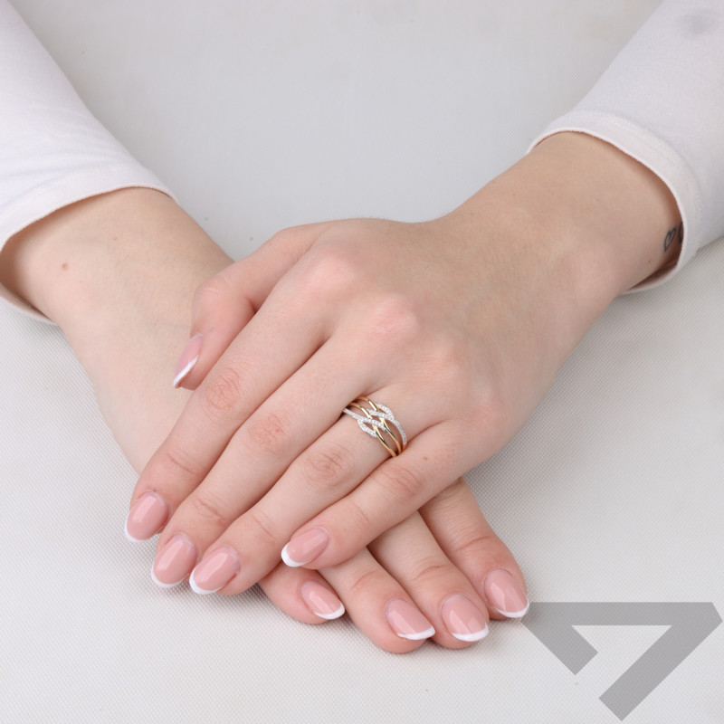 Prsten VENEZIA s diamanty 0,10 ct, zlato 585