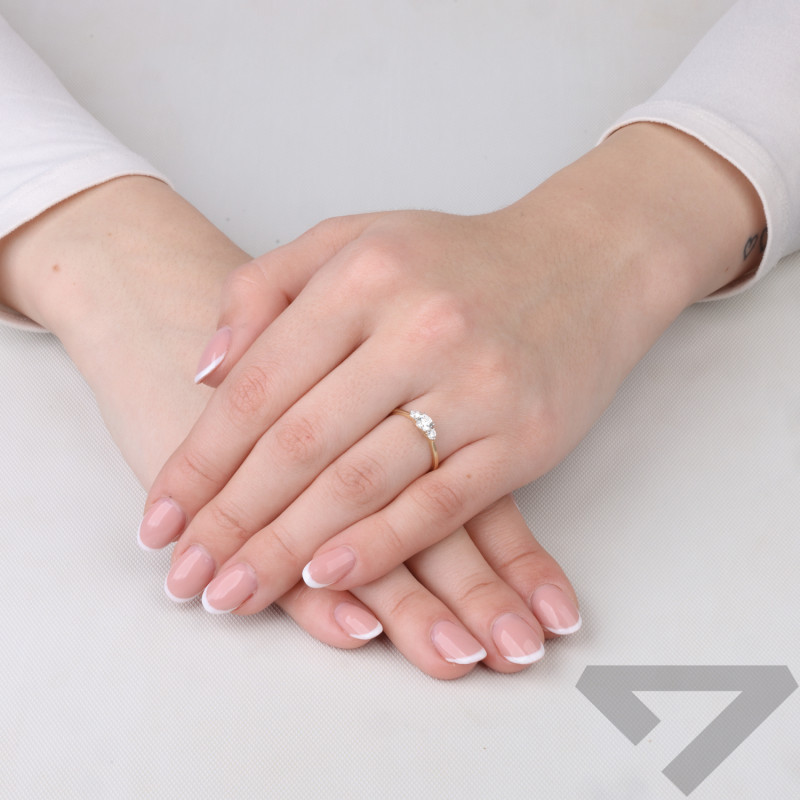 Prsten Noble s laboratorními diamanty 0,42 ct, zlato 585